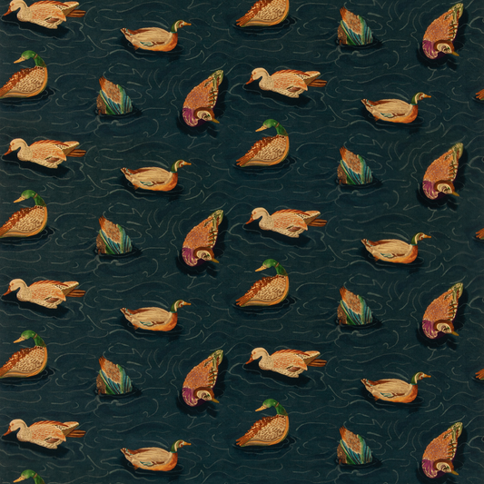 Mulberry Home | Duck Pond Velvet fabric - Indigo