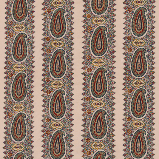 Mulberry Home | Paisley Stripe fabric - Indigo/Red