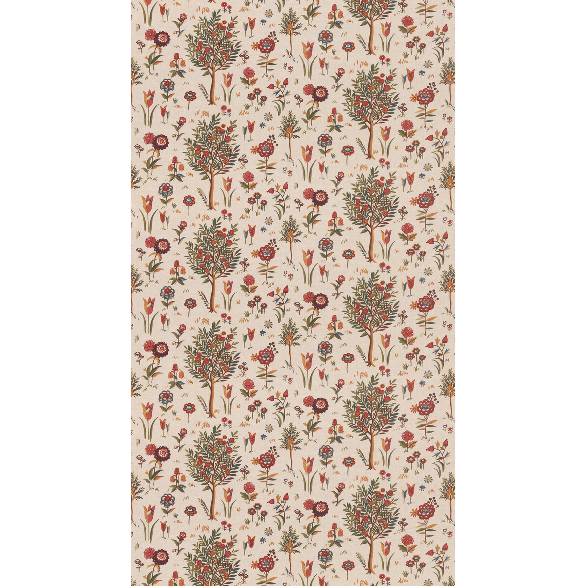 Mulberry Home | Firle fabric - Red/Green