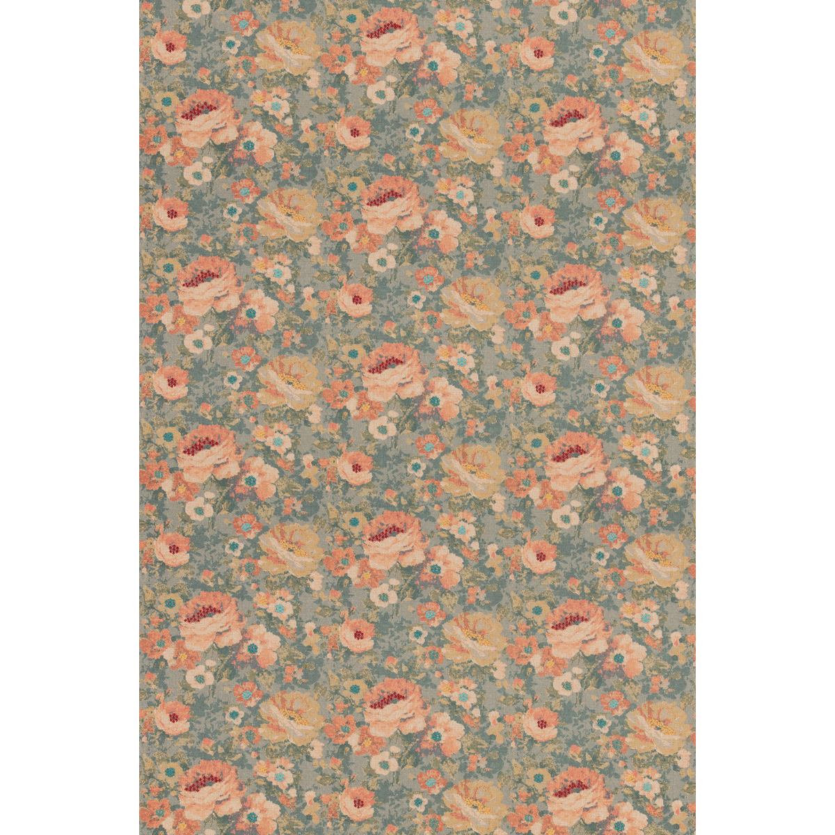 Mulberry Home | Floral Tapestry fabric - Teal