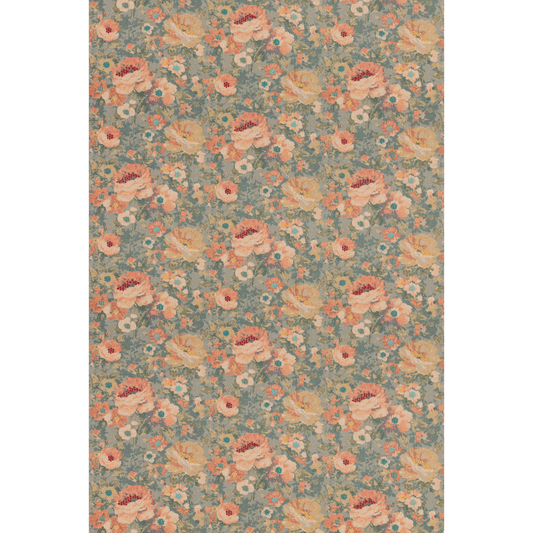 Mulberry Home | Floral Tapestry fabric - Teal