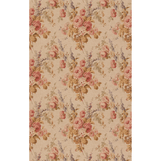 Mulberry Home | New Vintage Floral fabric - Soft Red/Lovat