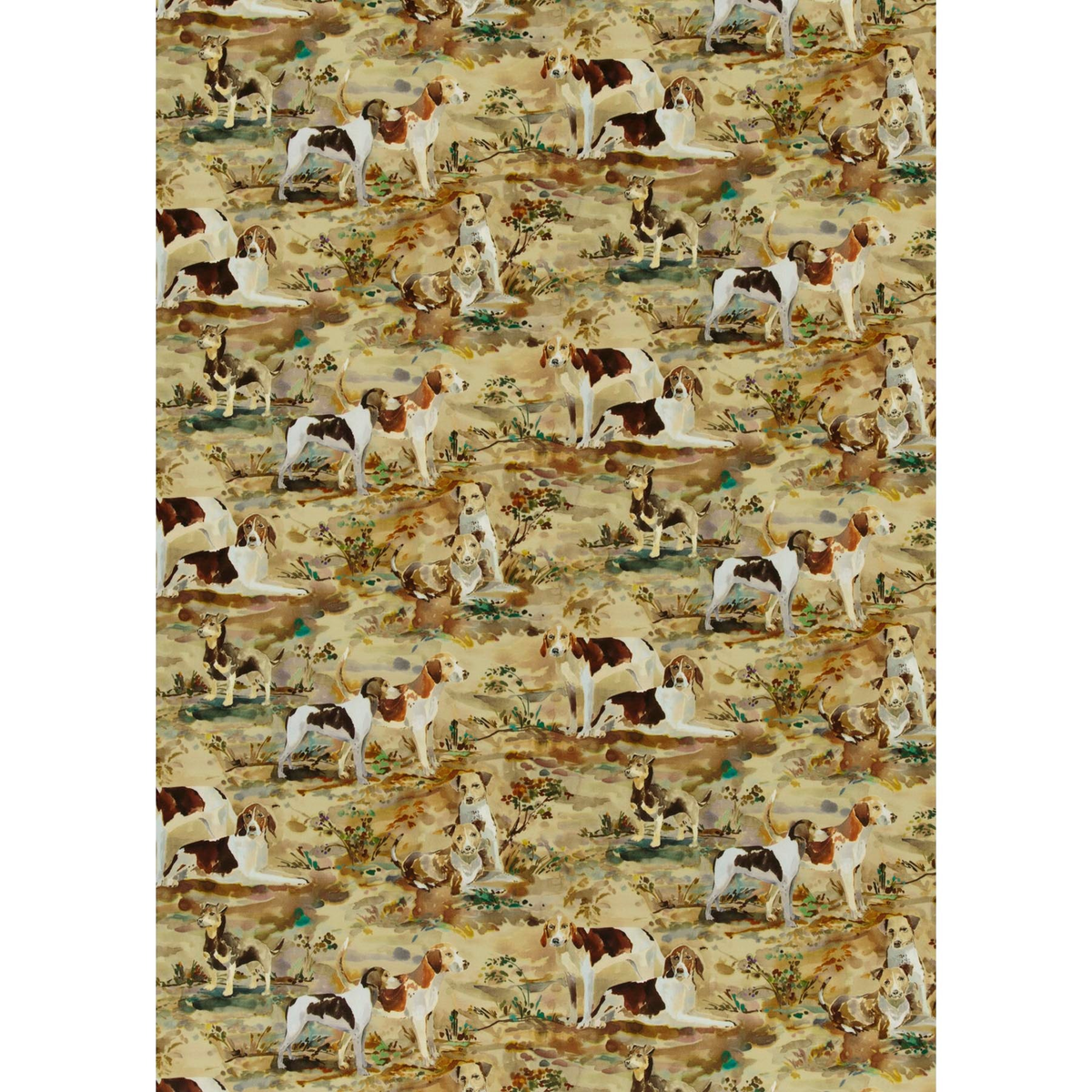 Mulberry Home | Mulberry Hounds Velvet fabric - Multi