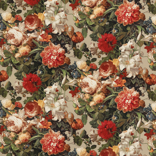 Mulberry Home | Floral Pompadour fabric - Spice