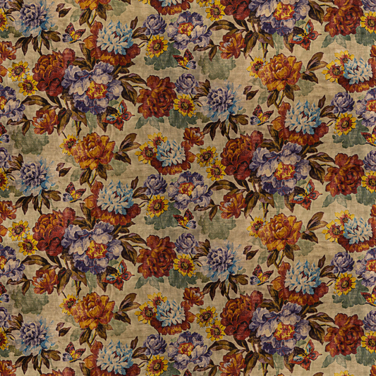 Mulberry Home | Botanica Velvet fabric - Red/Plum