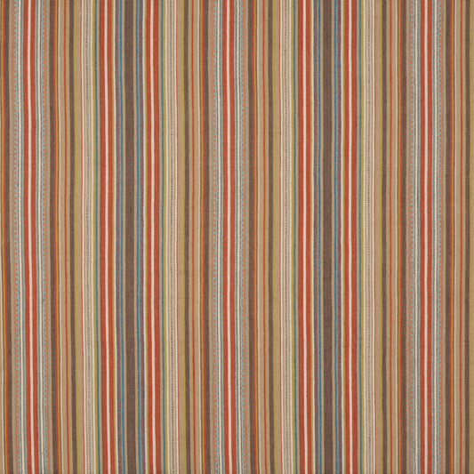 Mulberry Home | Tapton Stripe fabric - Teal/Russet
