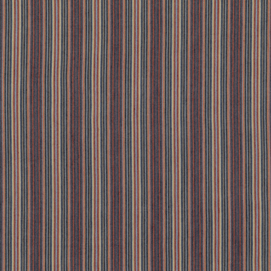 Mulberry Home | Falconer Stripe fabric - Indigo/Red