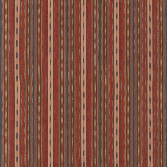 Mulberry Home | Stony Stripe fabric - Rust/Blue