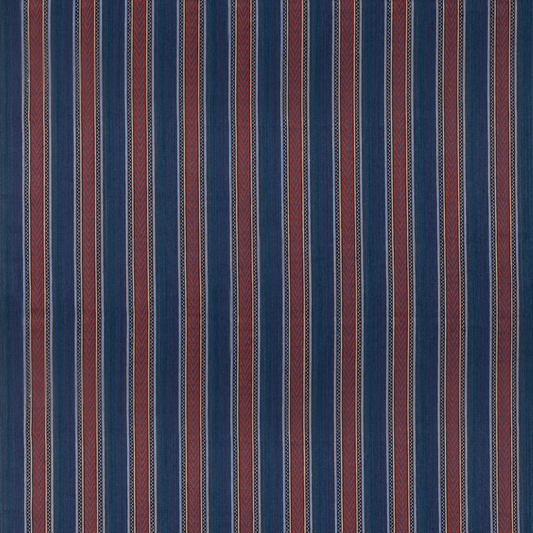 Mulberry Home | Barrington Stripe fabric - Indigo/Red