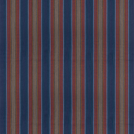 Mulberry Home | Westerly Stripe fabric - Indigo/Red