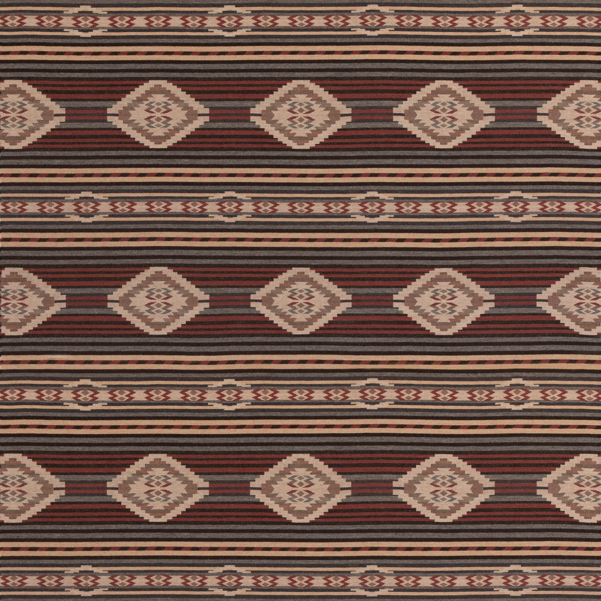 Mulberry Home | Harlech fabric - Charcoal/Red