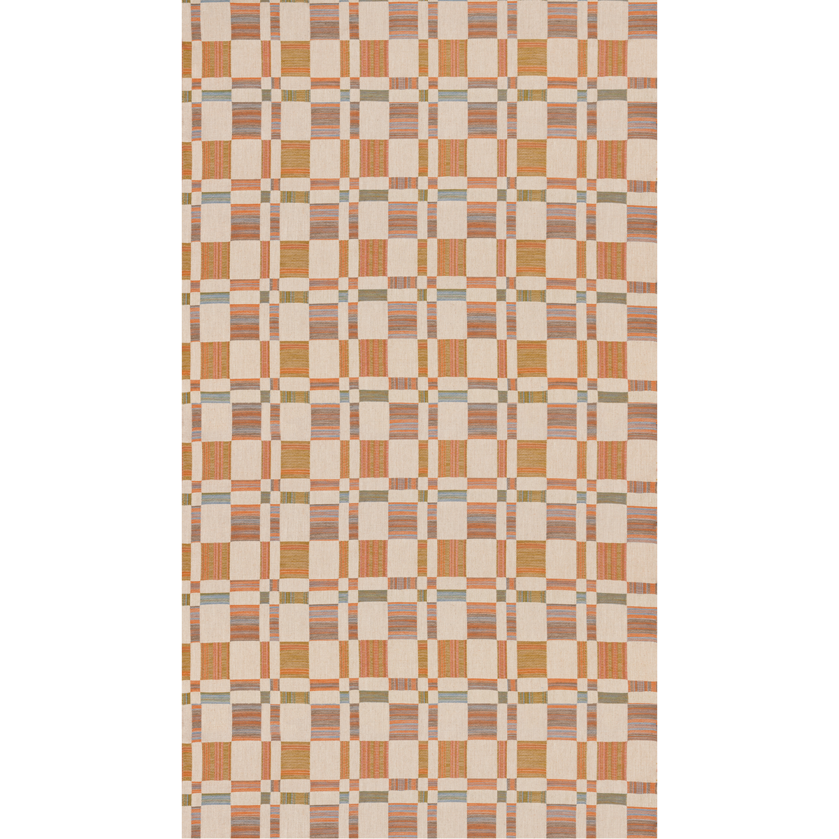 Mulberry Home | Charlton Check fabric - Aqua/Russet