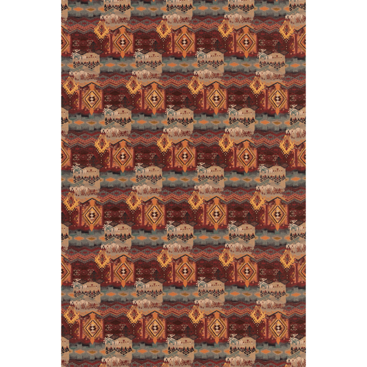 Mulberry Home | Heirloom Tapestry fabric - Teal/Red