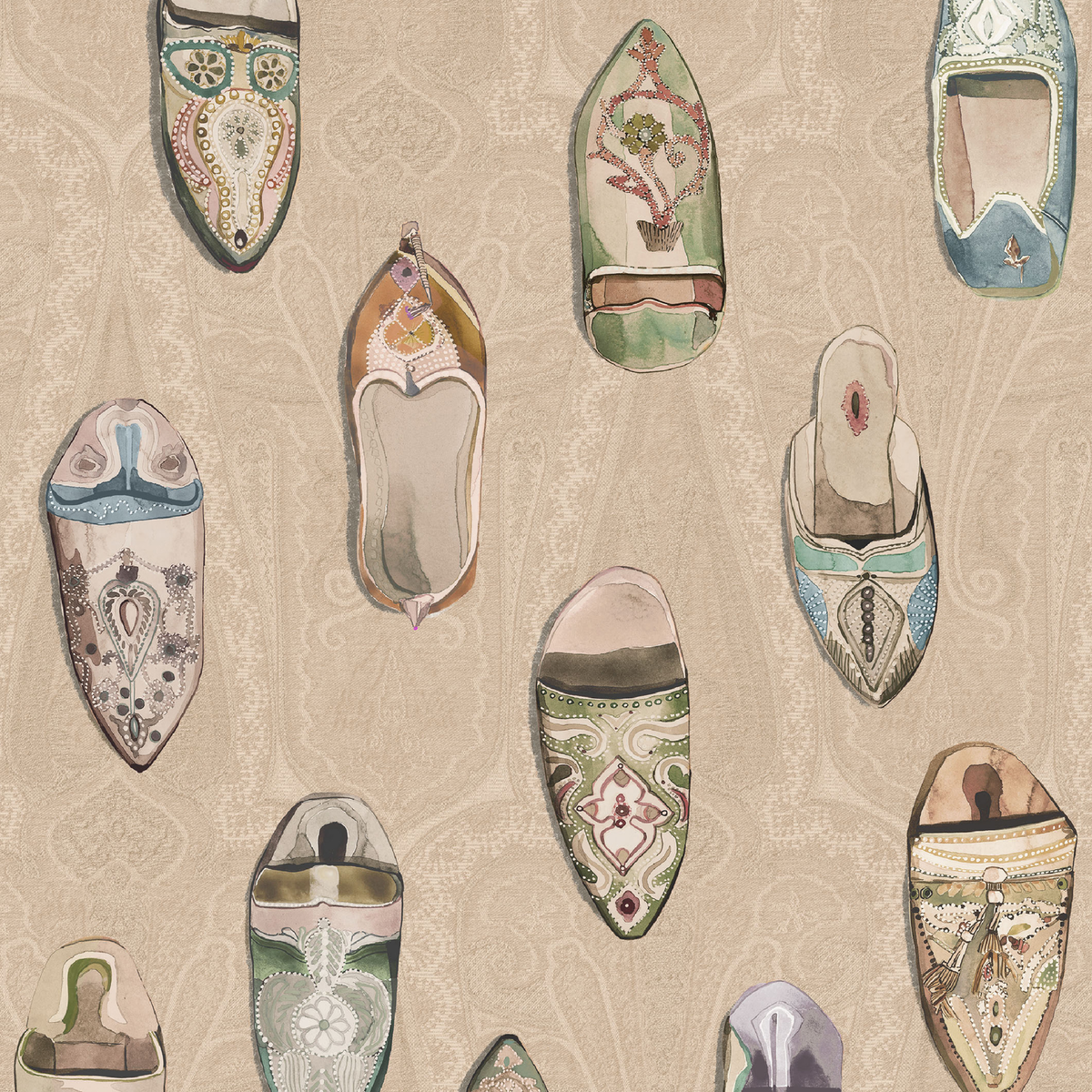 Mulberry Home | Babouches wallcovering - Ivory