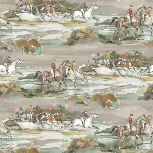 Mulberry Home | Morning Gallop wallcovering - Grey/Sand