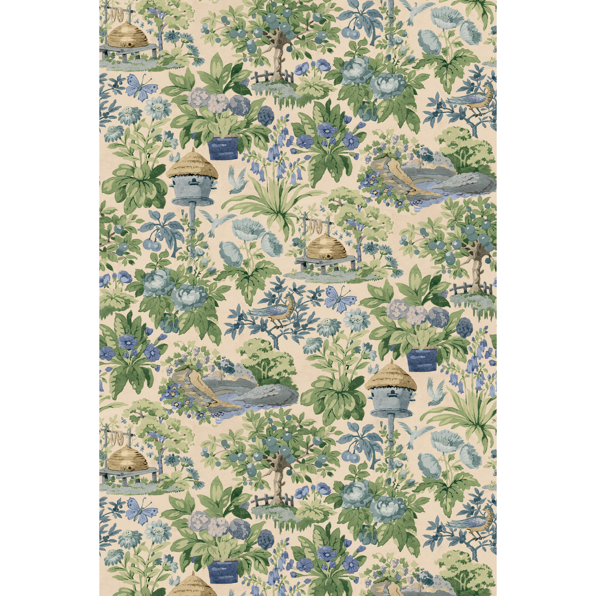 Mulberry Home | Mulberry Garden wallcovering - Blue/Green