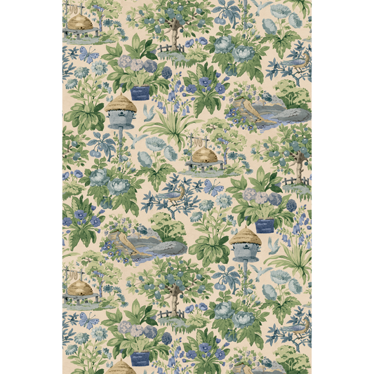 Mulberry Home | Mulberry Garden wallcovering - Blue/Green