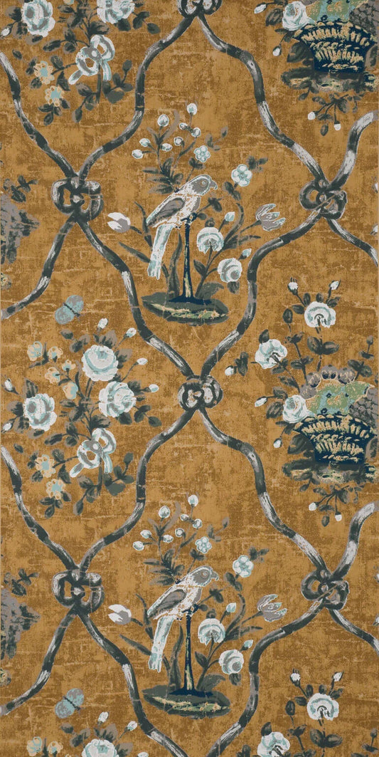 Pierre Frey Wallpaper Petit Parc - Nutmeg/Blue