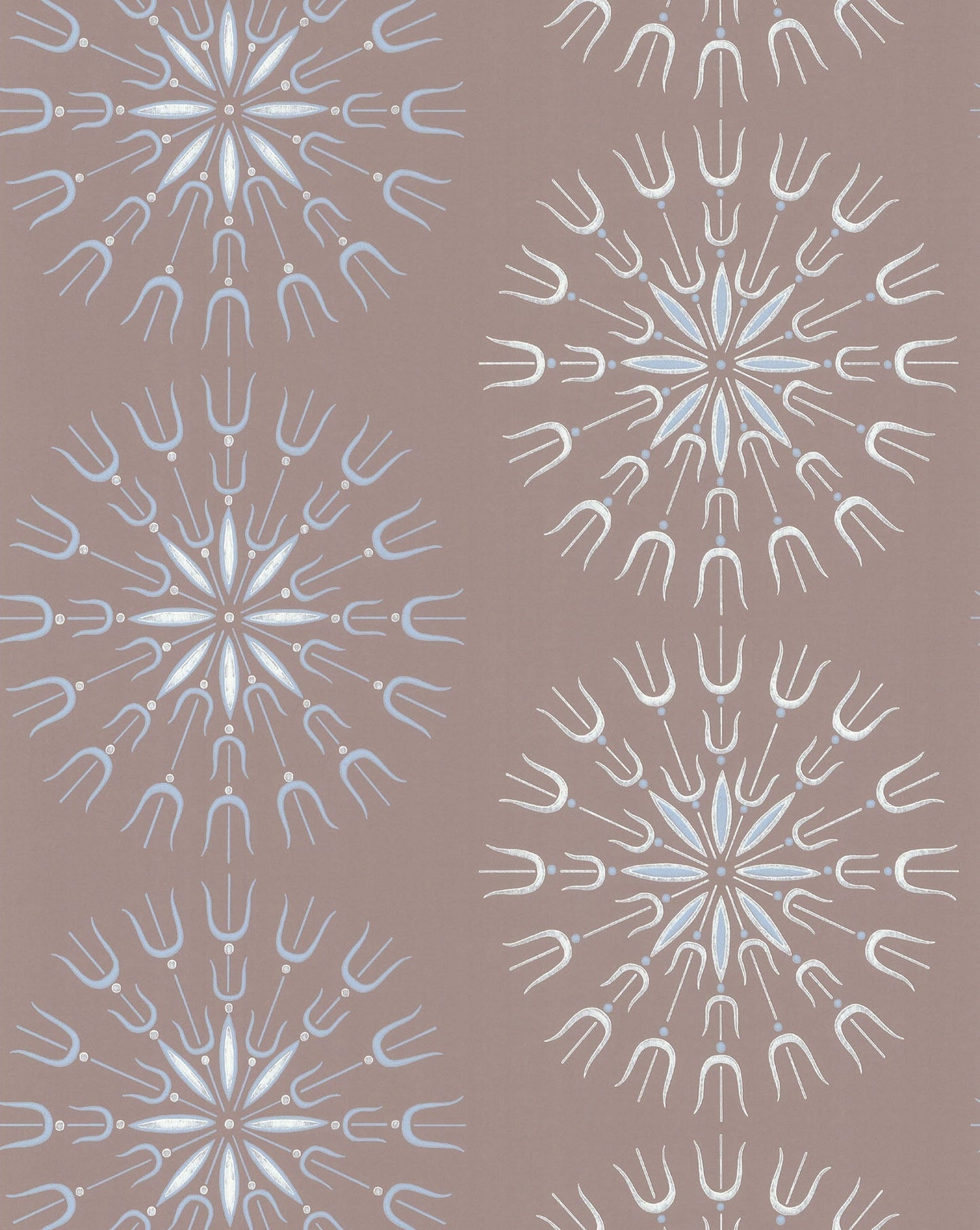 Cole & Son Fioretti wallpaper - Powder Blue & Chalk on Taupe