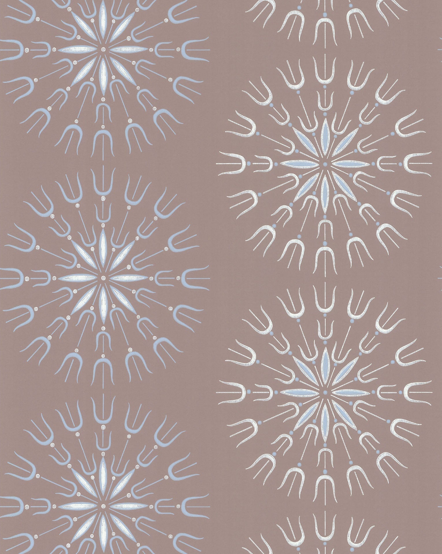 Cole & Son Fioretti wallpaper - Powder Blue & Chalk on Taupe