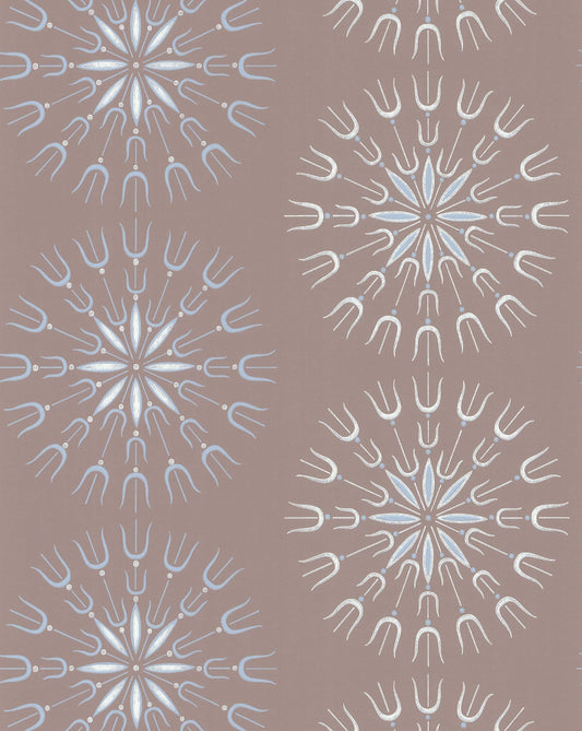 Cole & Son Fioretti wallpaper - Powder Blue & Chalk on Taupe