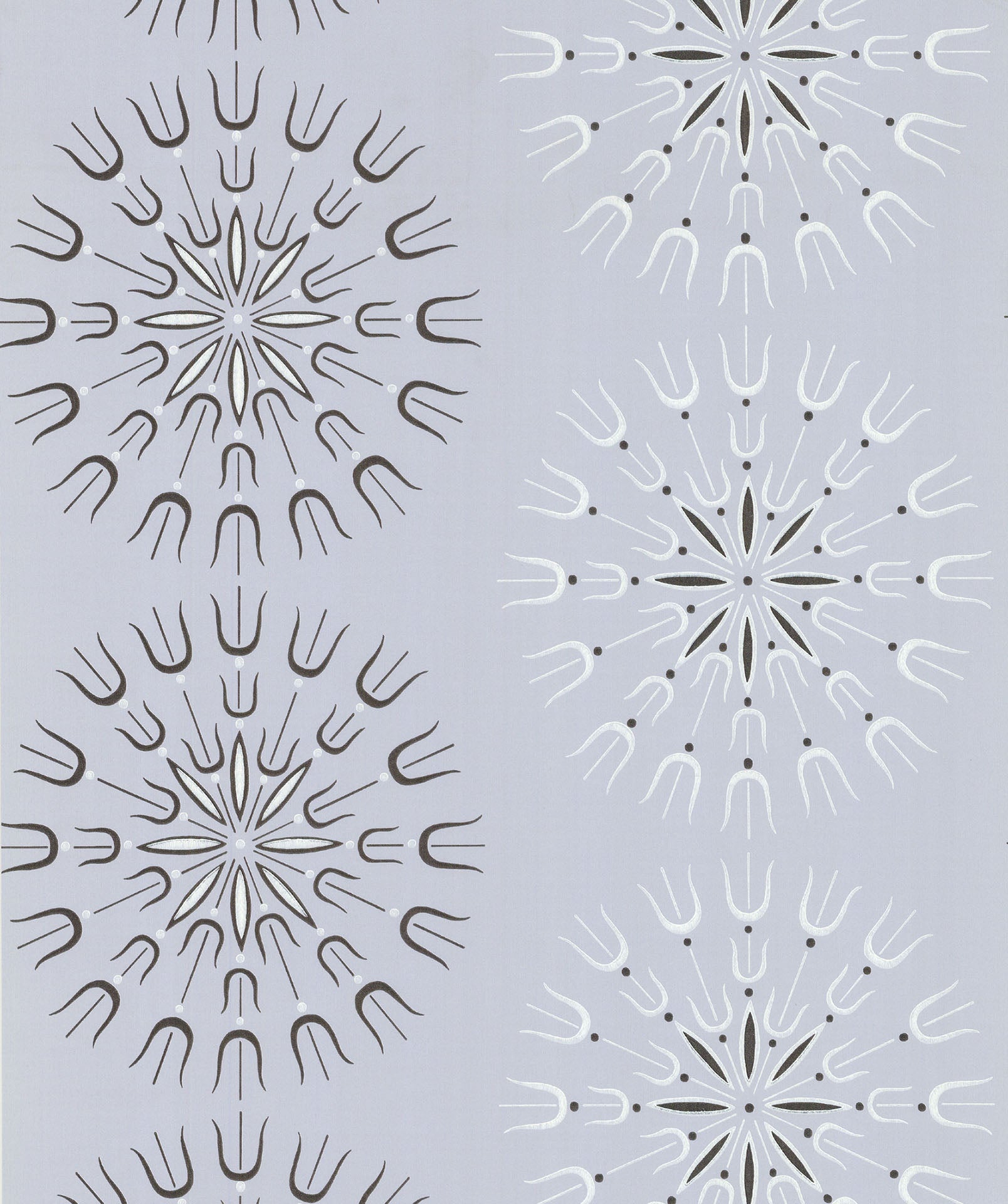 Cole & Son Fioretti - Soot & Snow on Powder Blue