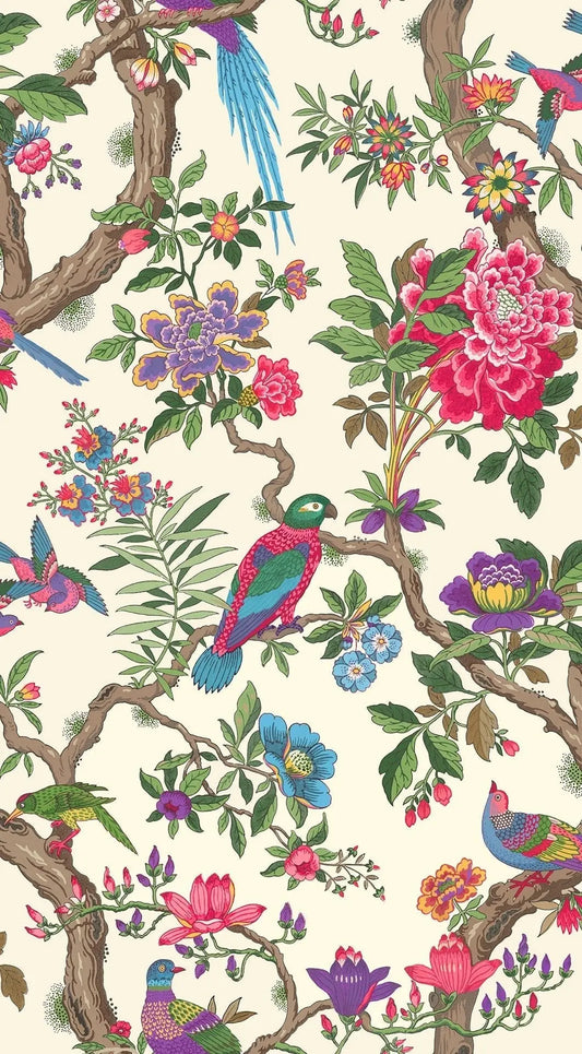 Cole & Son Fontainebleau wallpaper - Multi on Parchment