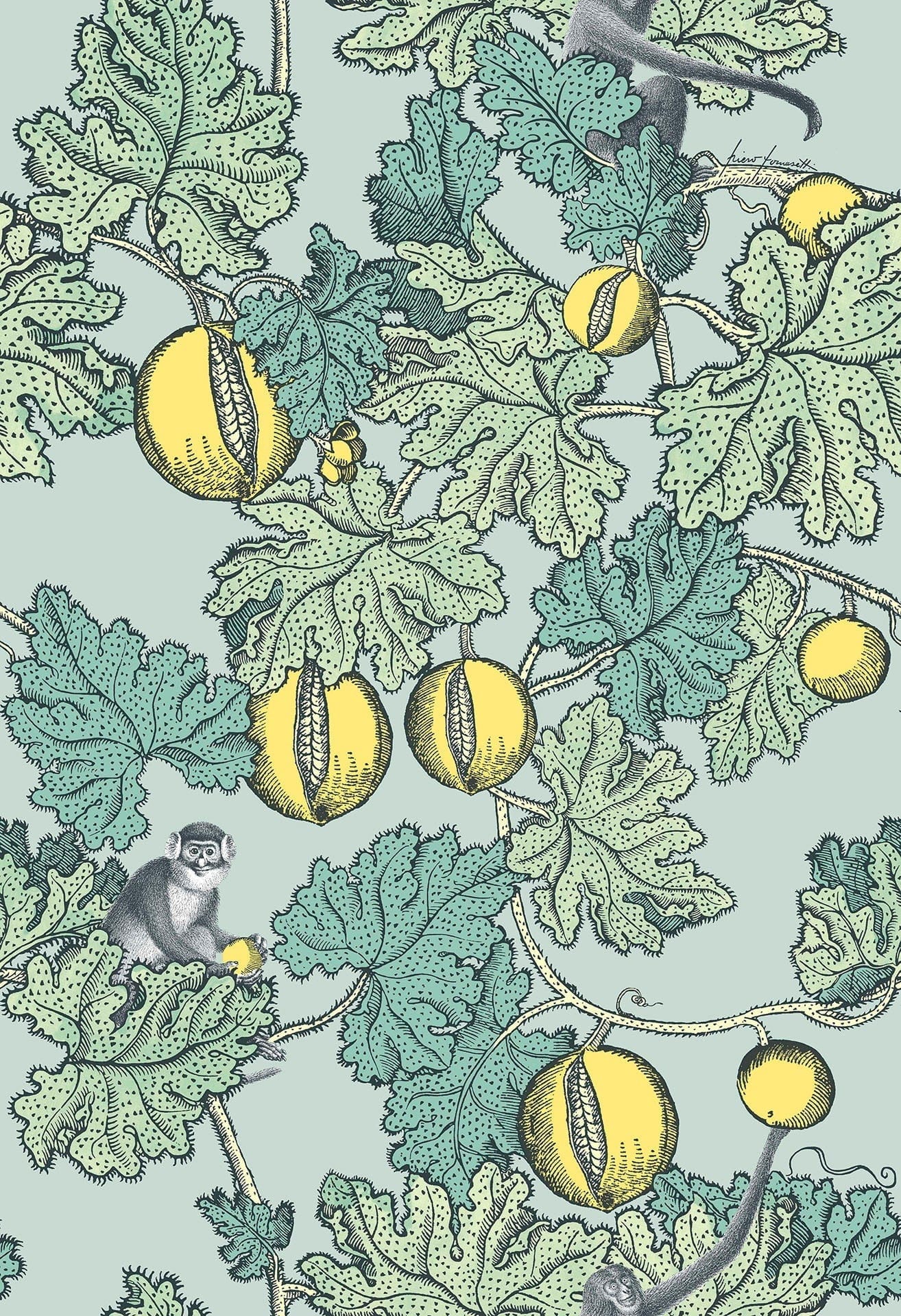 Cole & Son Frutto Proibito - Print Room Blue & Lemon