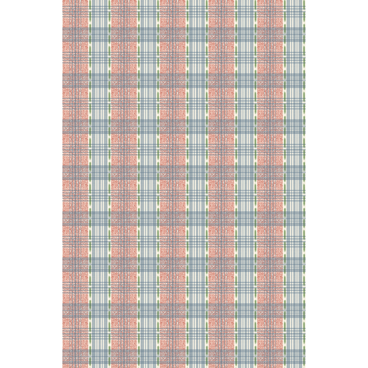 George & Minnie | Squiggle Check fabric - Ink/Tomato