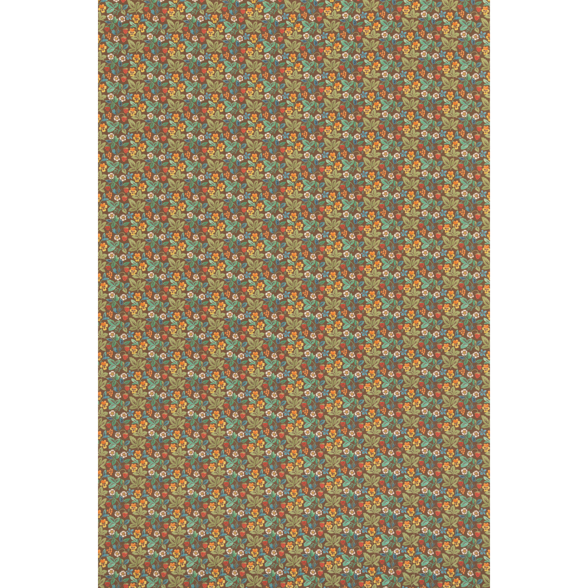George & Minnie | Strawberry Tea fabric - Walnut