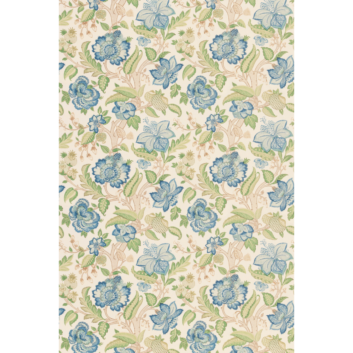 George & Minnie | Indienne Tree fabric - Emerald/Periwinkle