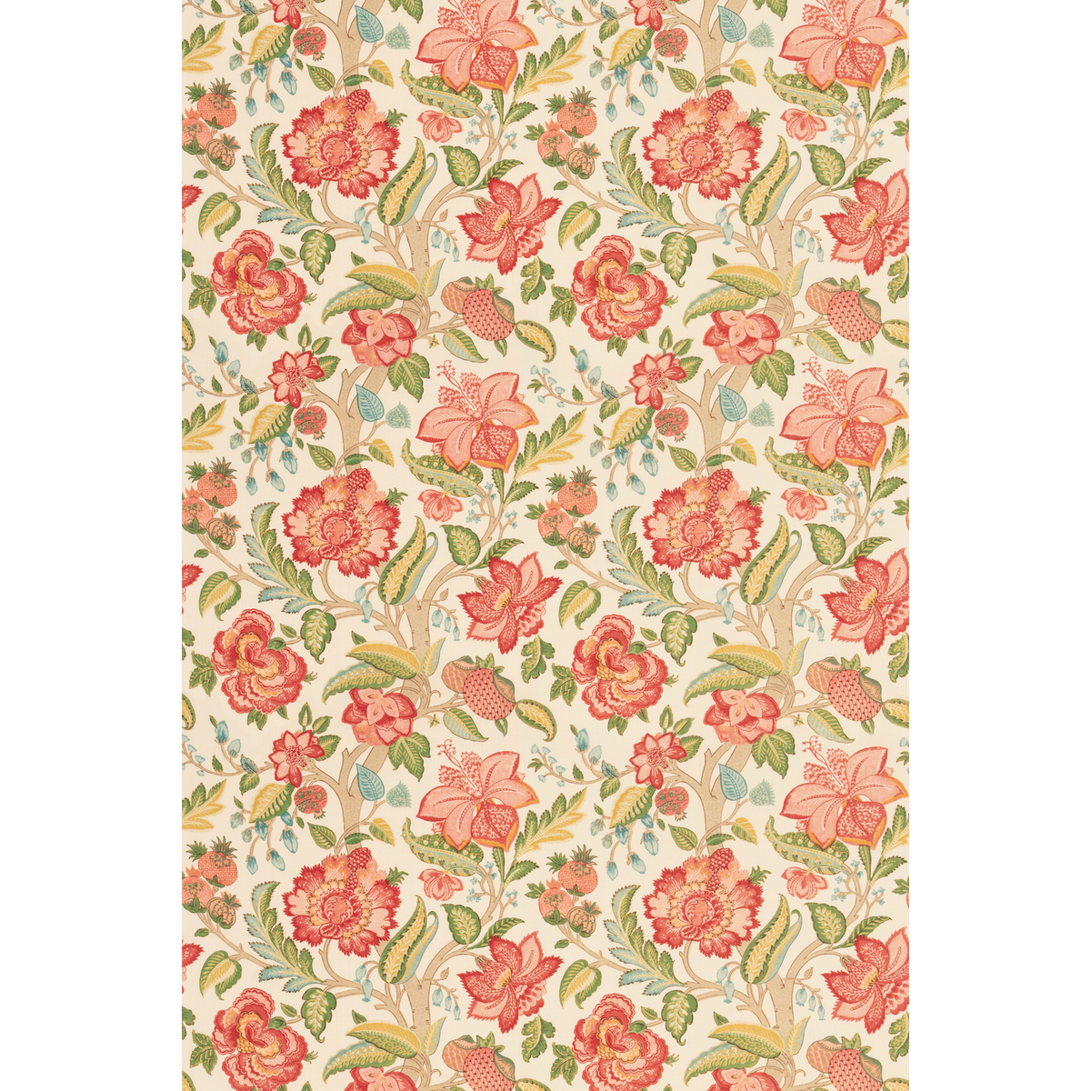 George & Minnie | Indienne Tree fabric - Raspberry/Emerald