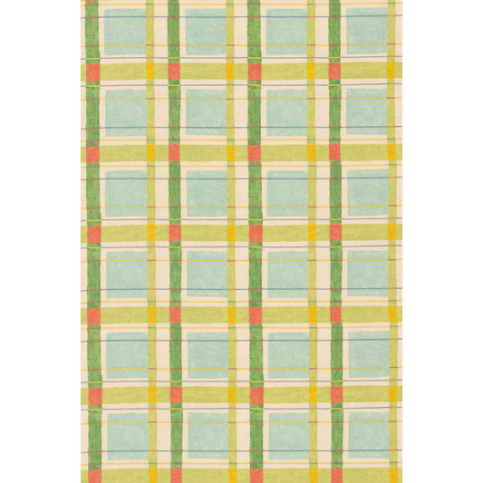 George & Minnie | London Check fabric - Aqua/Emerald