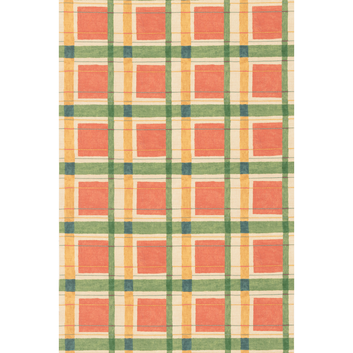 George & Minnie | London Check fabric - Tomato/Daffodil