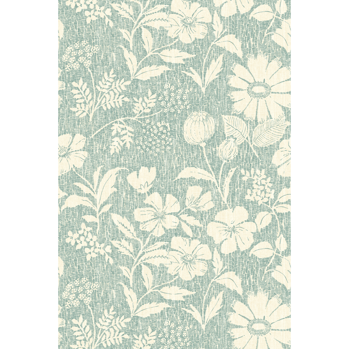 George & Minnie | Wild Meadow wallcovering - Aqua