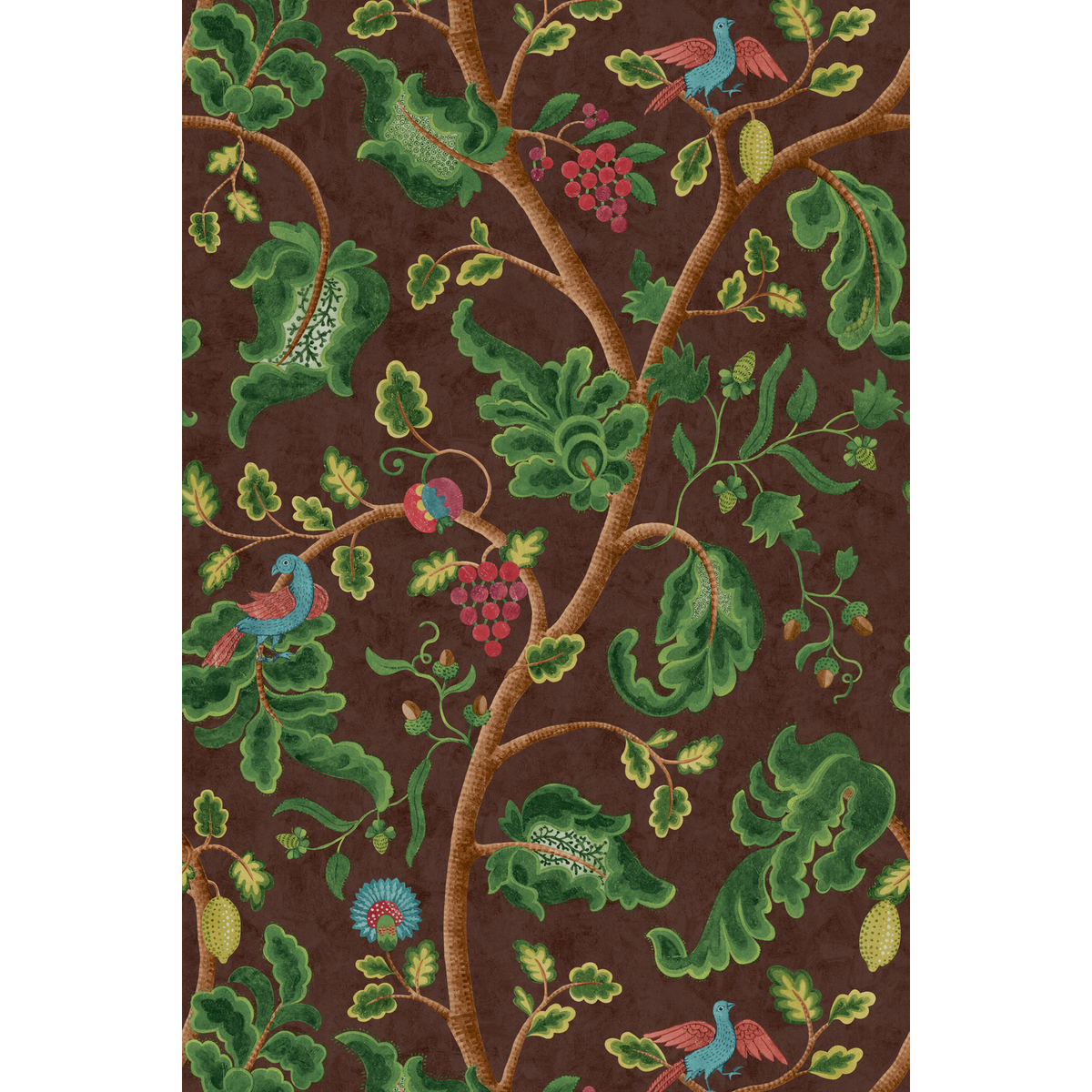George & Minnie | Mythical Trail wallcovering - Walnut/Emerald