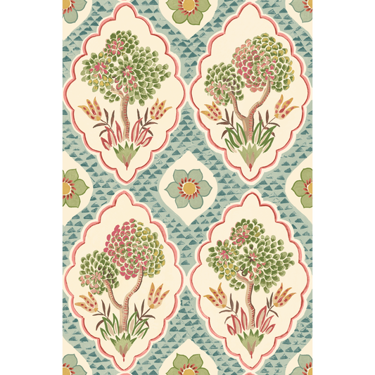 George & Minnie | Puzzlewood wallcovering - Aqua