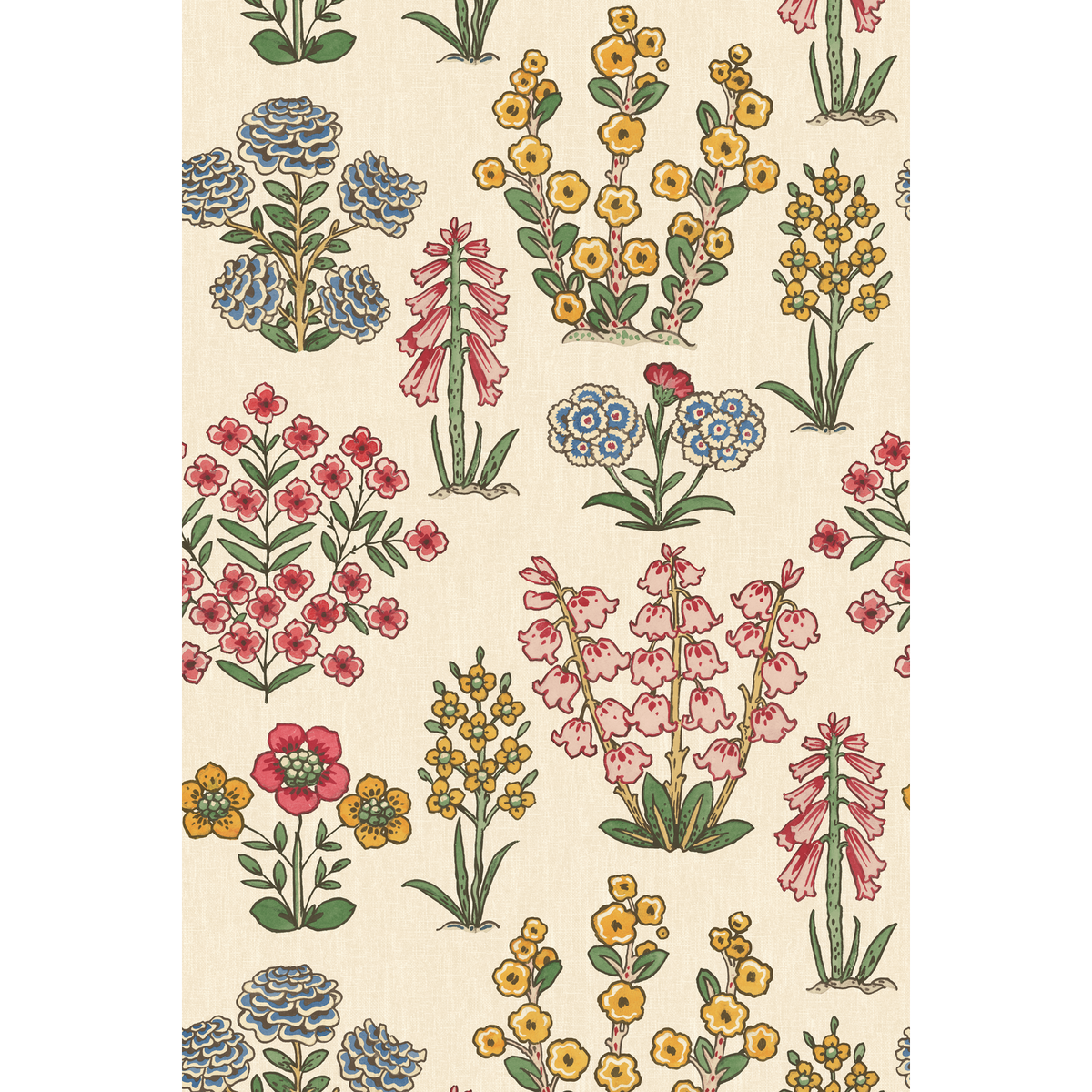 George & Minnie | Minnie's Garden wallcovering - Raspberry/Daffodil