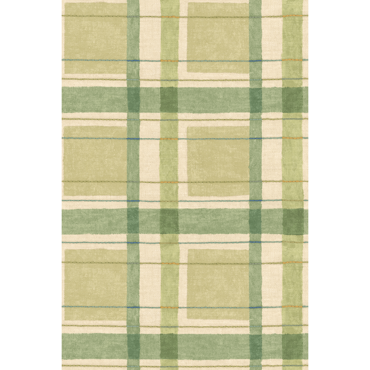 George & Minnie | London Check wallcovering - Emerald