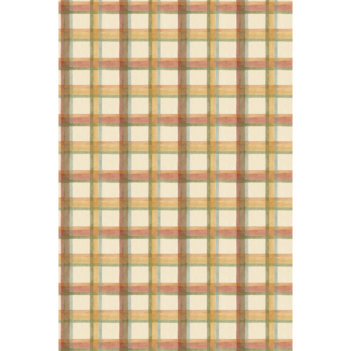 George & Minnie | Checkers wallcovering - Daffodil/Walnut