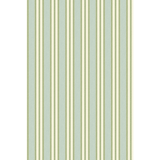George & Minnie | Loom Stripe wallcovering - Grass/Aqua