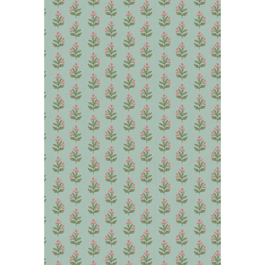 George & Minnie | Ditsy wallcovering - Aqua/Blush