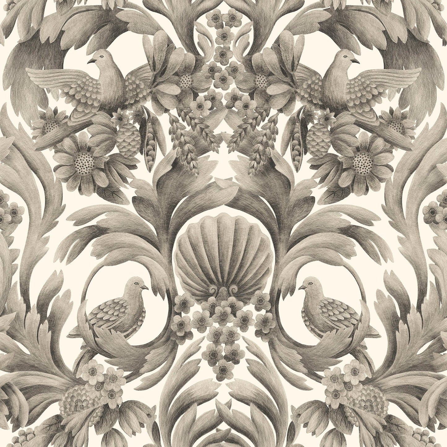 Cole & Son Gibbons Carving - Soot on Stone