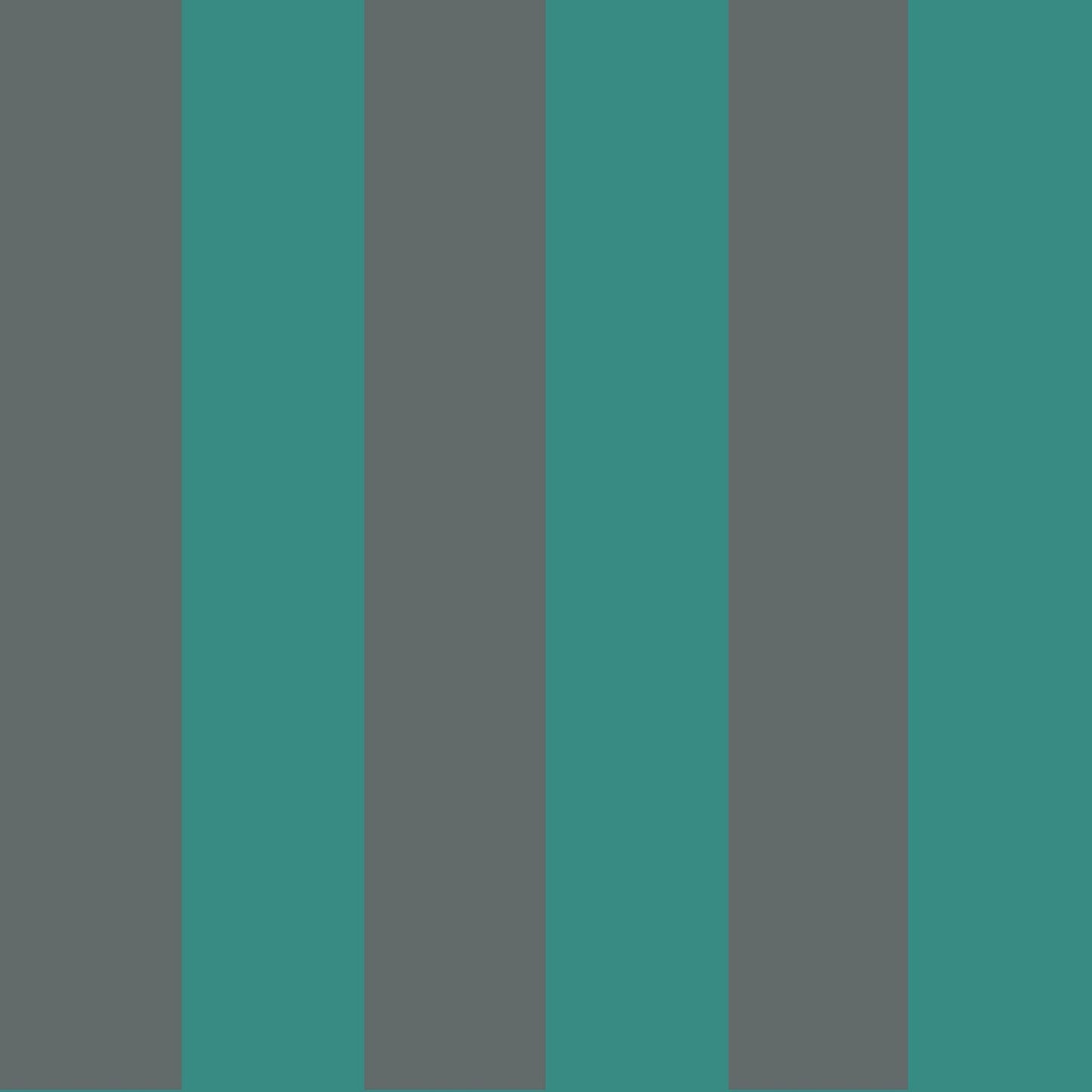 Cole & Son Glastonbury Stripe - Teal & Charcoal