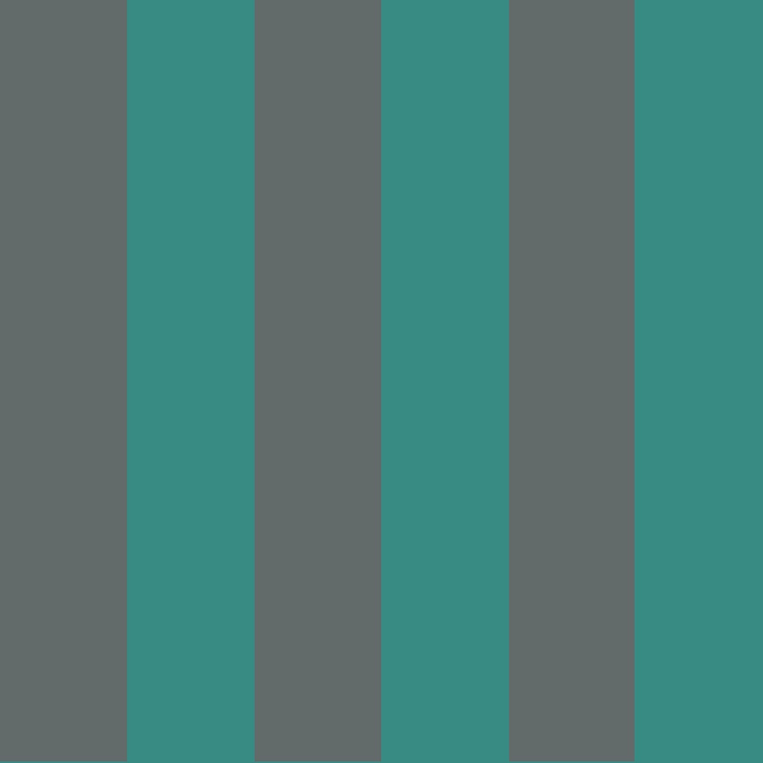 Cole & Son Glastonbury Stripe - Teal & Charcoal