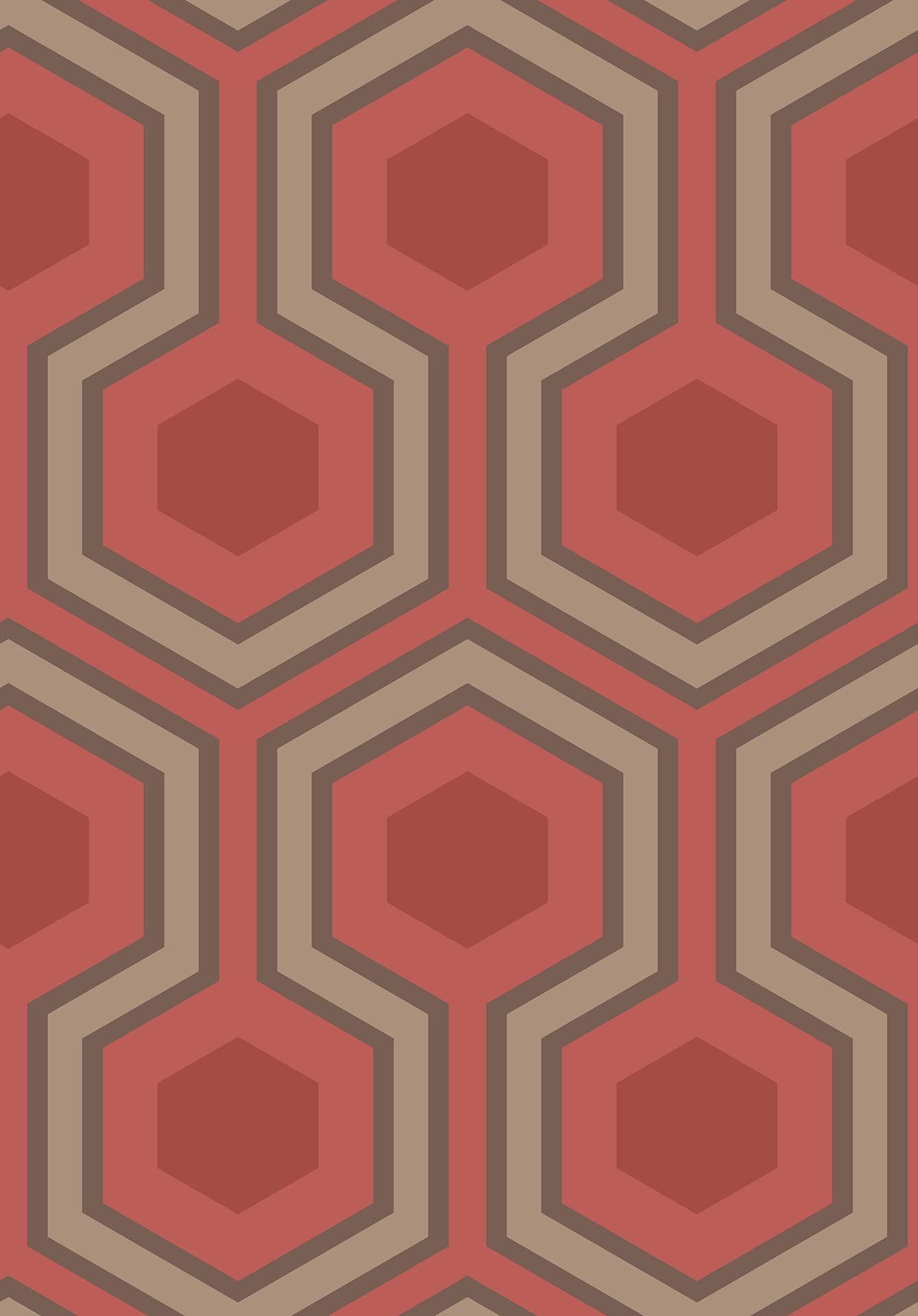 Cole & Son Hicks' Grand - Metallic Bronze & Red on Ruby