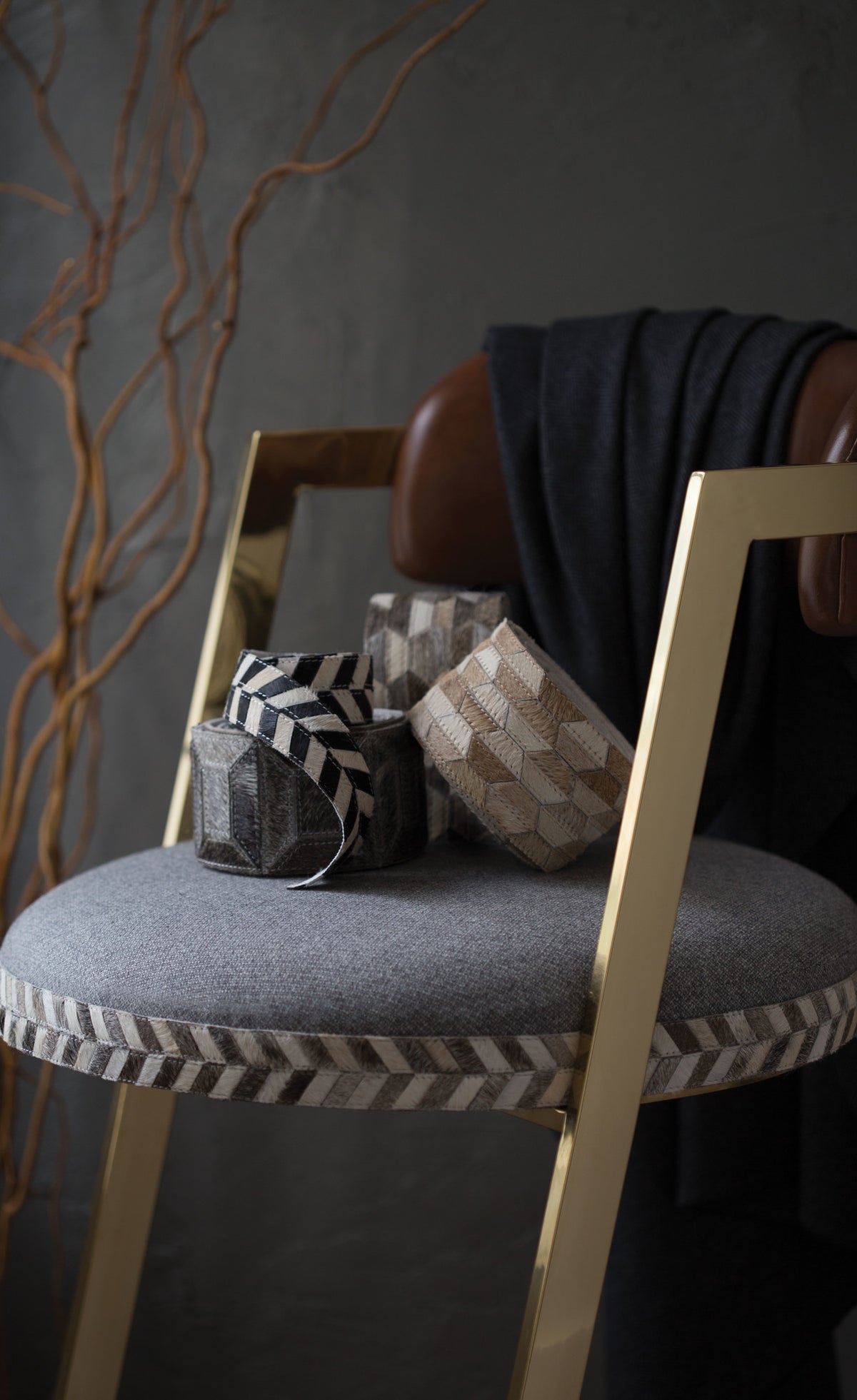 Samuel and Sons Hair-On-Hide Prism Border — scenography