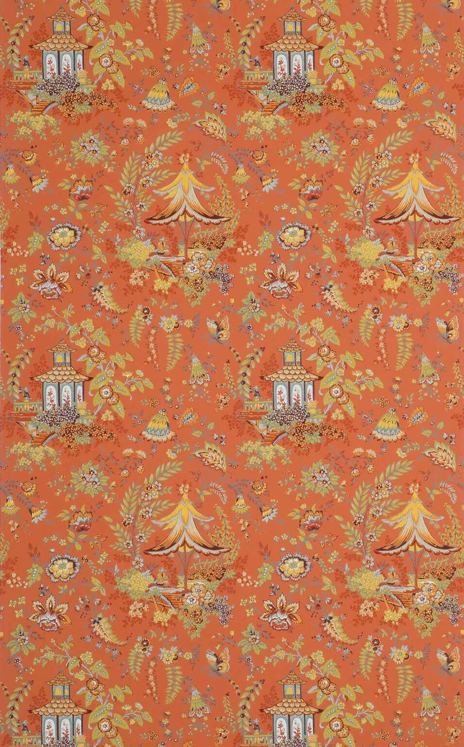Pierre Frey Wallpaper Gasaki - Red Curry