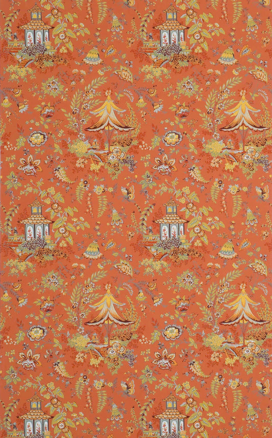 Pierre Frey Wallpaper Gasaki - Red Curry