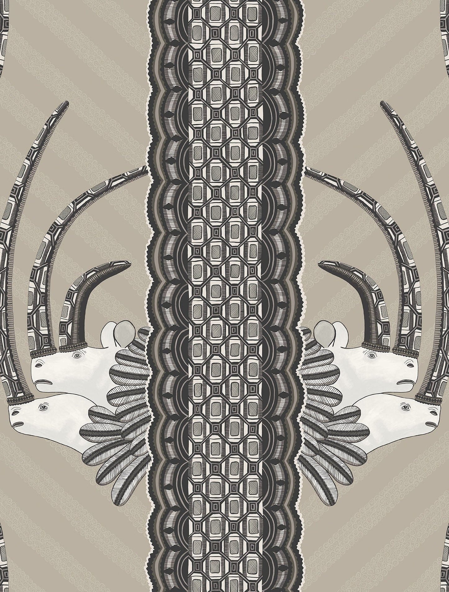 Cole & Son Jabu wallpaper - Soot on Taupe